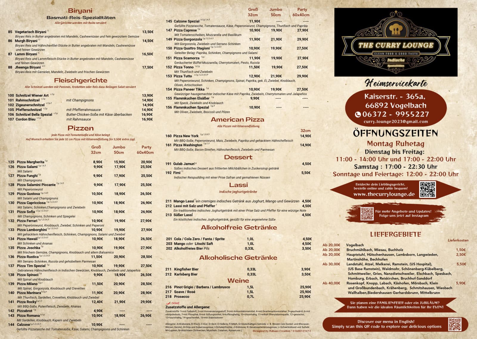 Flyer The Curry Lounge